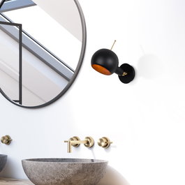 Opviq Sivani - MR-660 Lámpara de pared negra y cobre